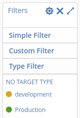 Filtering options for targets